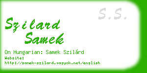 szilard samek business card